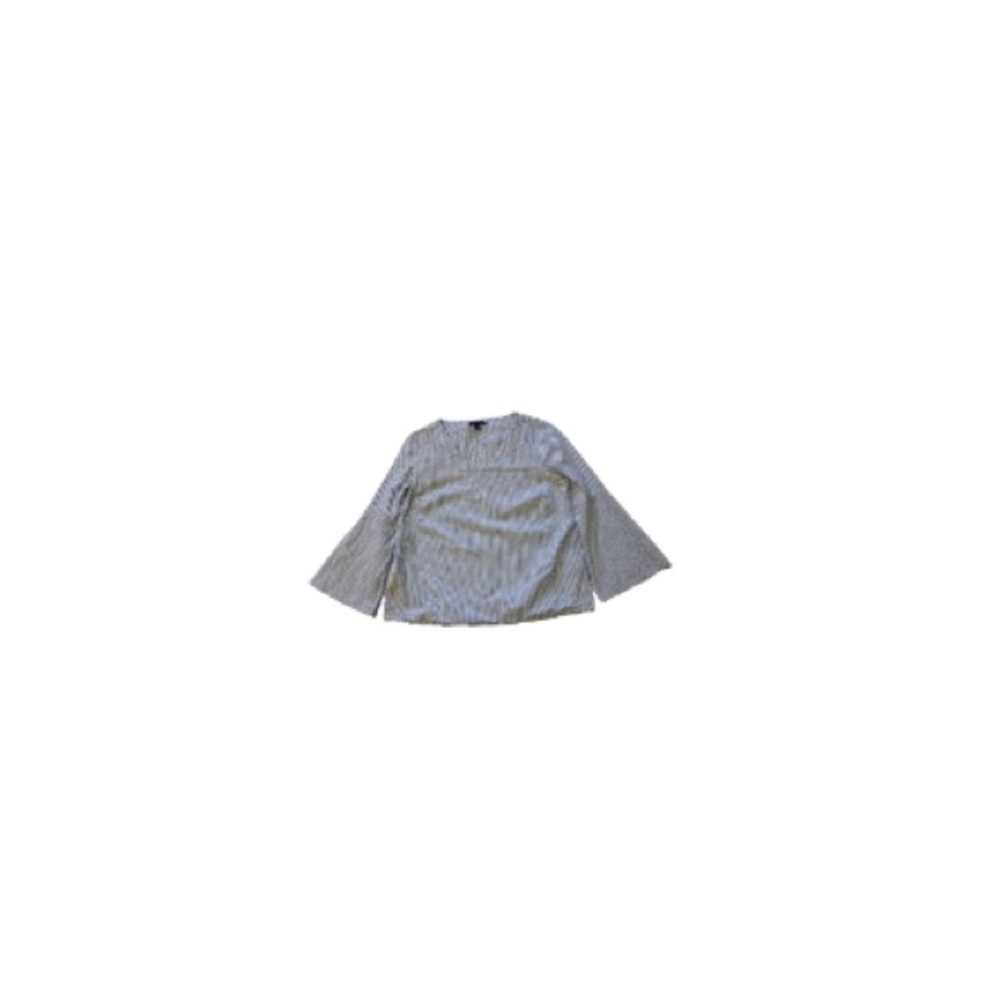 Tommy Hilfiger Blue and White Pinstriped Blouse - Women’s Size Small